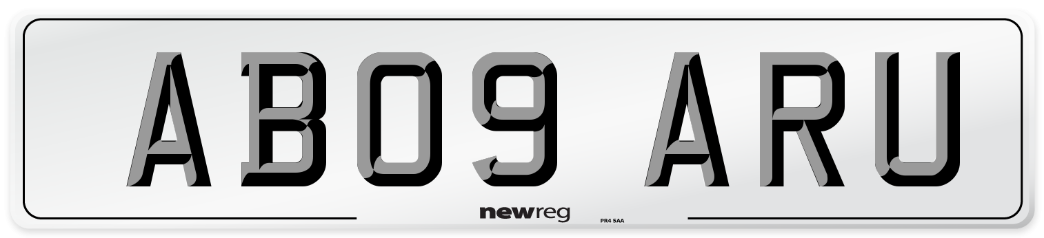 AB09 ARU Number Plate from New Reg